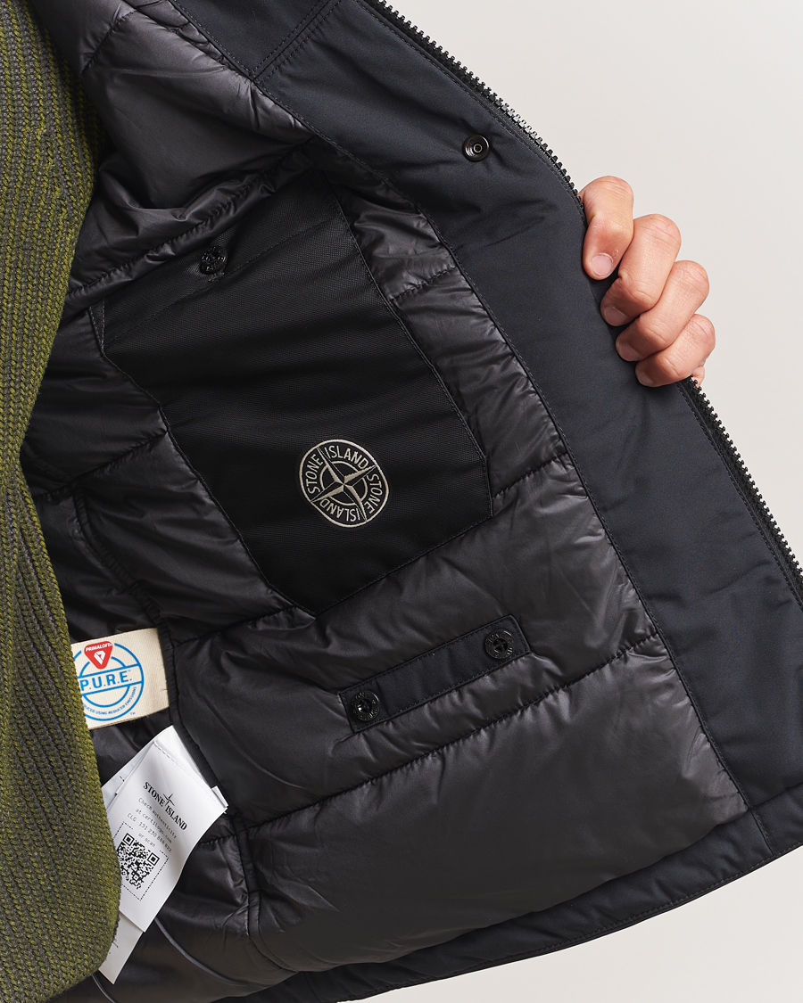Heren | Jassen | Stone Island | Micro Twill Primaloft Padded Hood Jacket Black