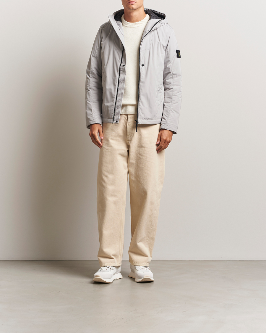 Heren | Jassen | Stone Island | Micro Twill Primaloft Padded Hood Jacket Pearl Grey