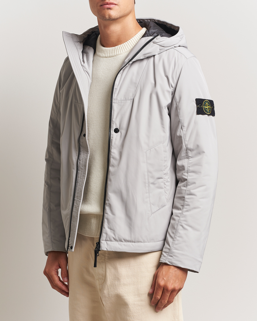 Heren | Jassen | Stone Island | Micro Twill Primaloft Padded Hood Jacket Pearl Grey