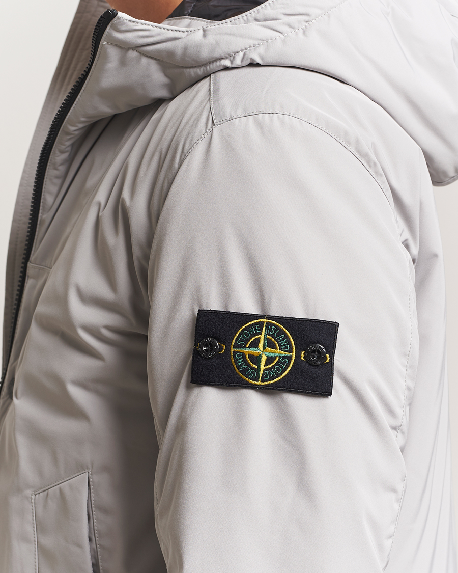 Heren | Jassen | Stone Island | Micro Twill Primaloft Padded Hood Jacket Pearl Grey