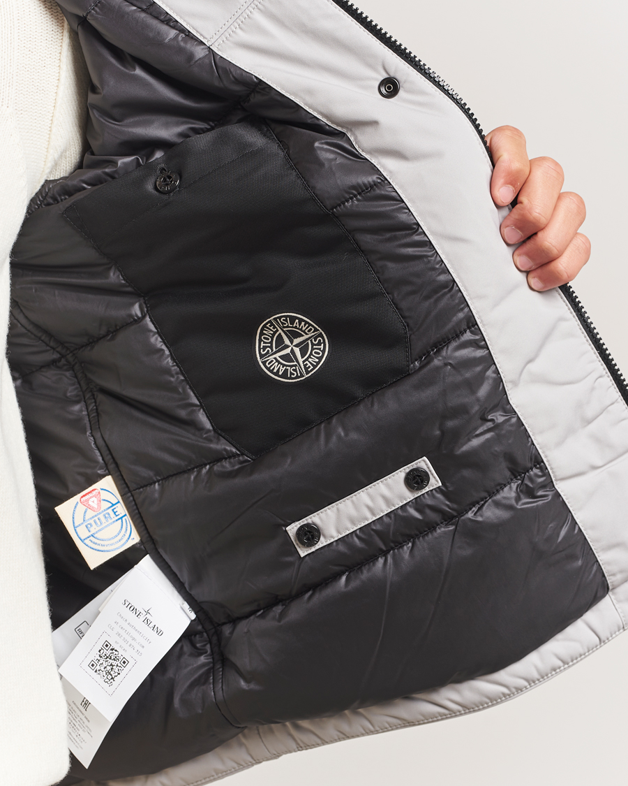 Heren | Jassen | Stone Island | Micro Twill Primaloft Padded Hood Jacket Pearl Grey