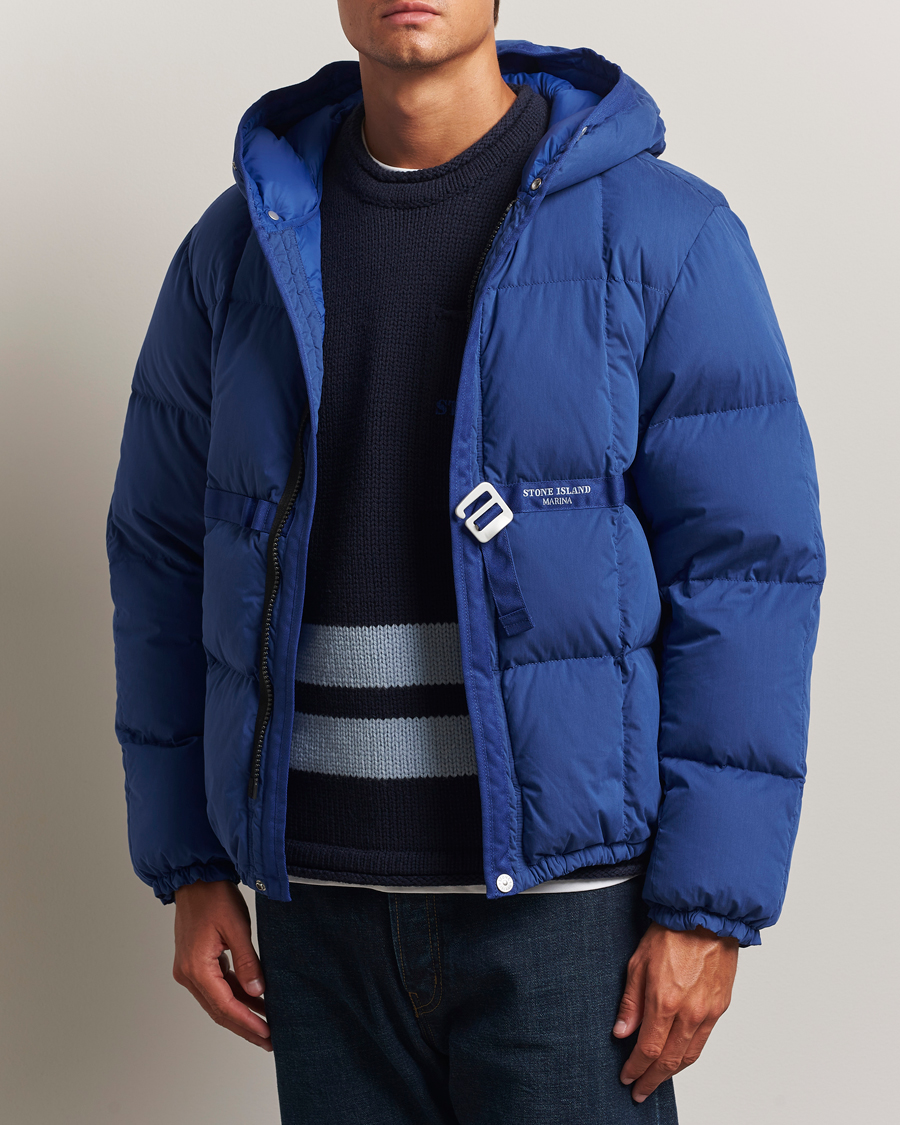 Heren | Jassen | Stone Island | Marina Cotton/Nylon Tela Down Jacket Bright Blue