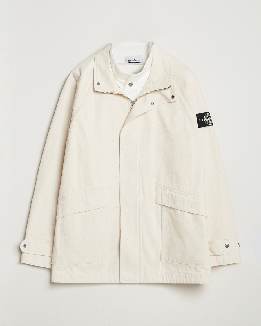 Heren | Jassen | Stone Island | RAW Cotton Gabardine Jacket Ivory