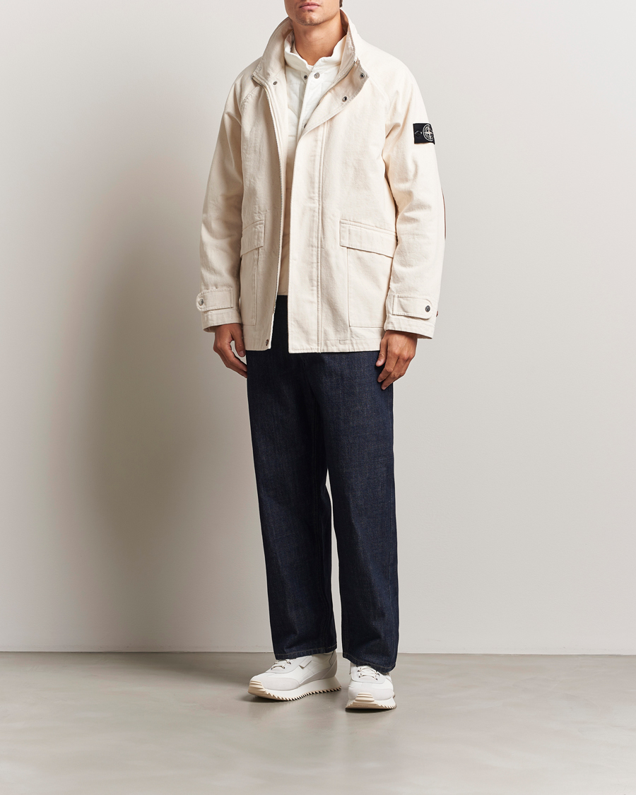 Heren | Jassen | Stone Island | RAW Cotton Gabardine Jacket Ivory