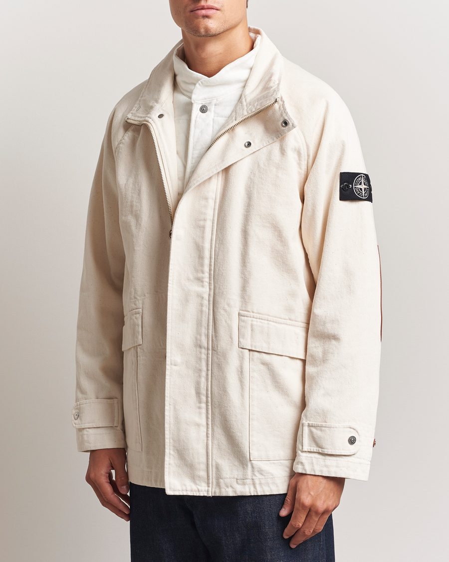 Heren | Jassen | Stone Island | RAW Cotton Gabardine Jacket Ivory