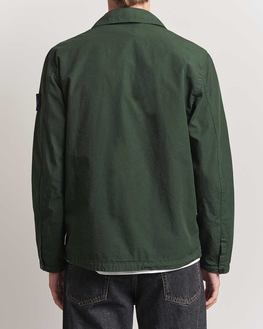Heren | Overhemden | Stone Island | Garment Dyed Organic Cotton Zip Overshirt Green