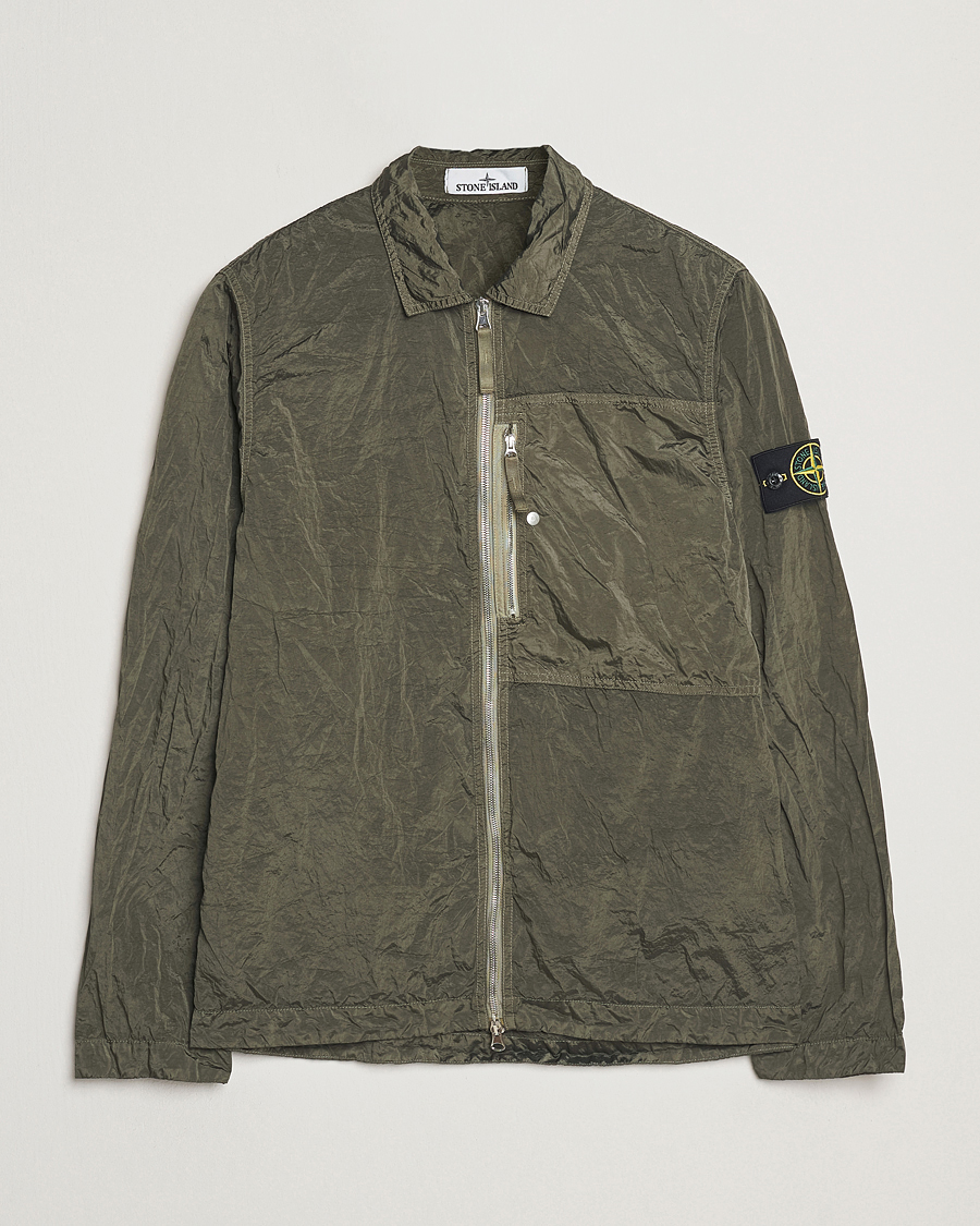 Heren | Overhemden | Stone Island | Nylon Metal Zip Overshirt Military Green
