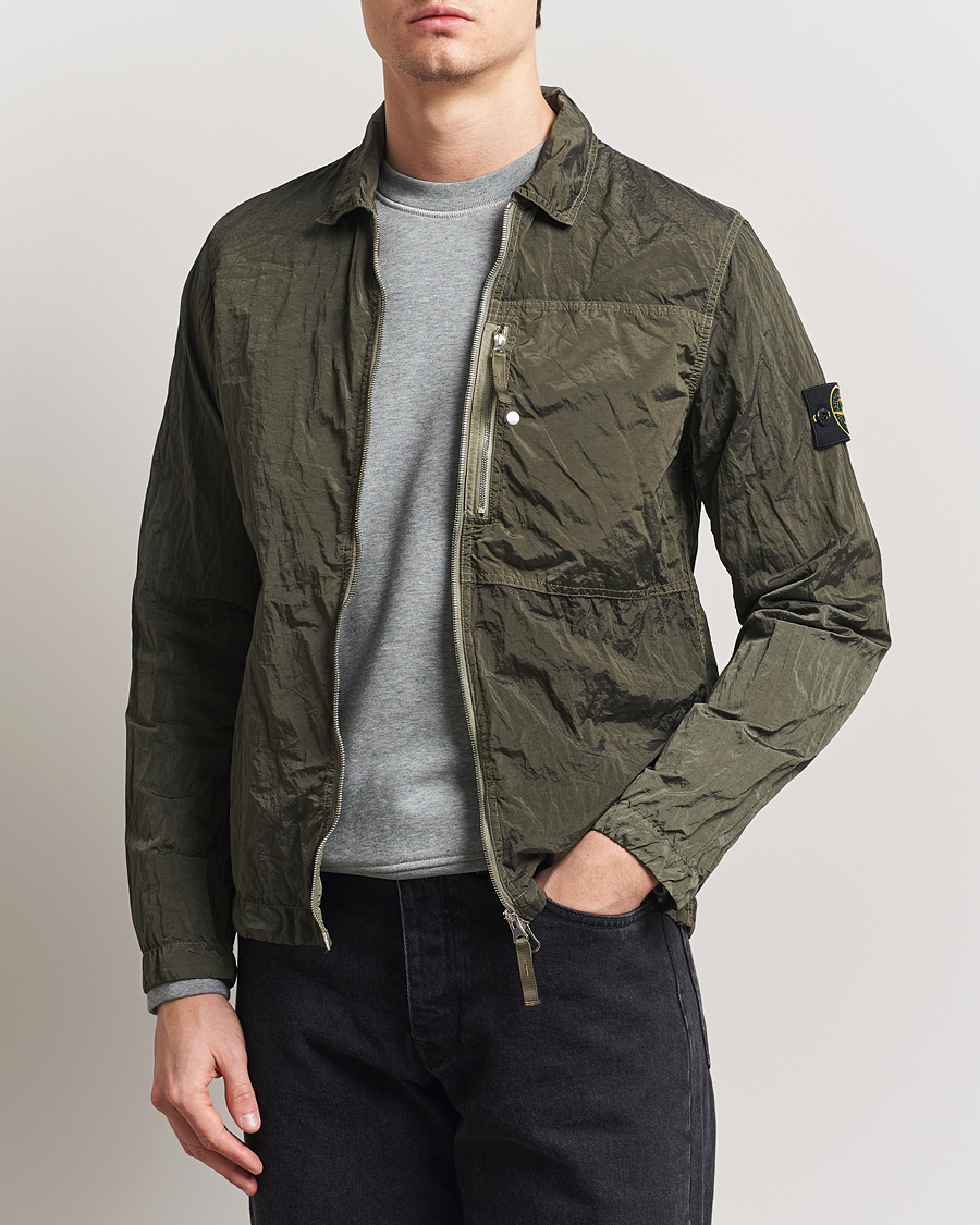 Heren | Overhemden | Stone Island | Nylon Metal Zip Overshirt Military Green