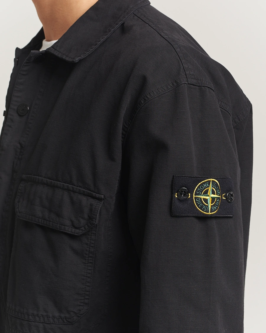 Heren | Overhemden | Stone Island | Organic Cotton Ripstop Overshirt Black