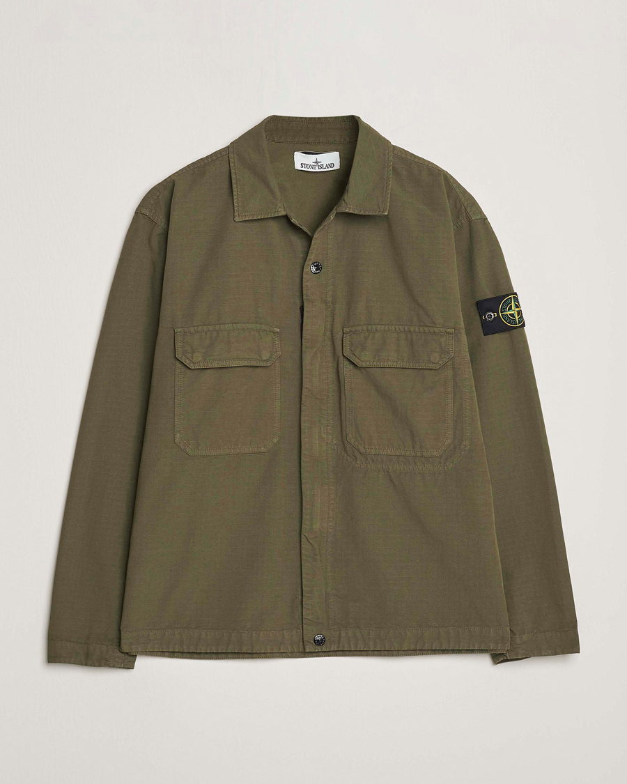 Heren | Overhemden | Stone Island | Organic Cotton Ripstop Overshirt Military Green