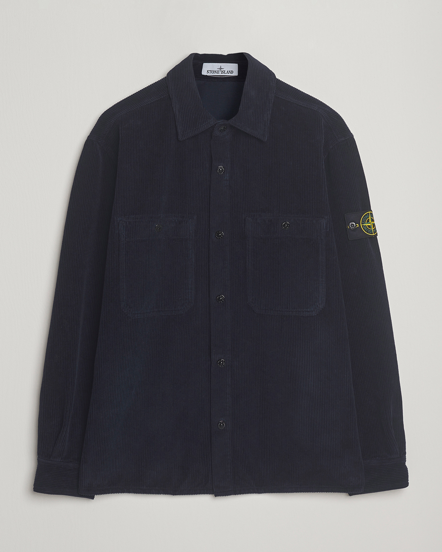Heren | Overhemden | Stone Island | Organic Cotton Cord Overshirt Navy