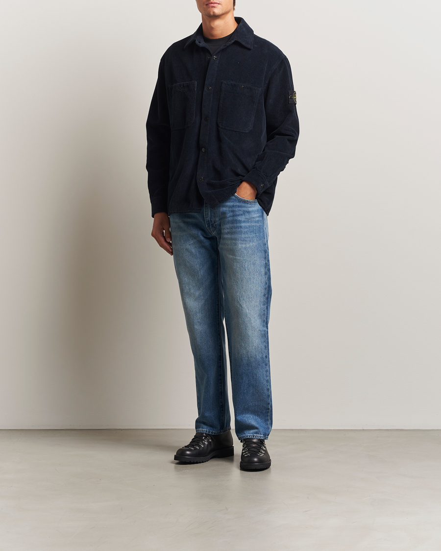 Heren | Overhemden | Stone Island | Organic Cotton Cord Overshirt Navy