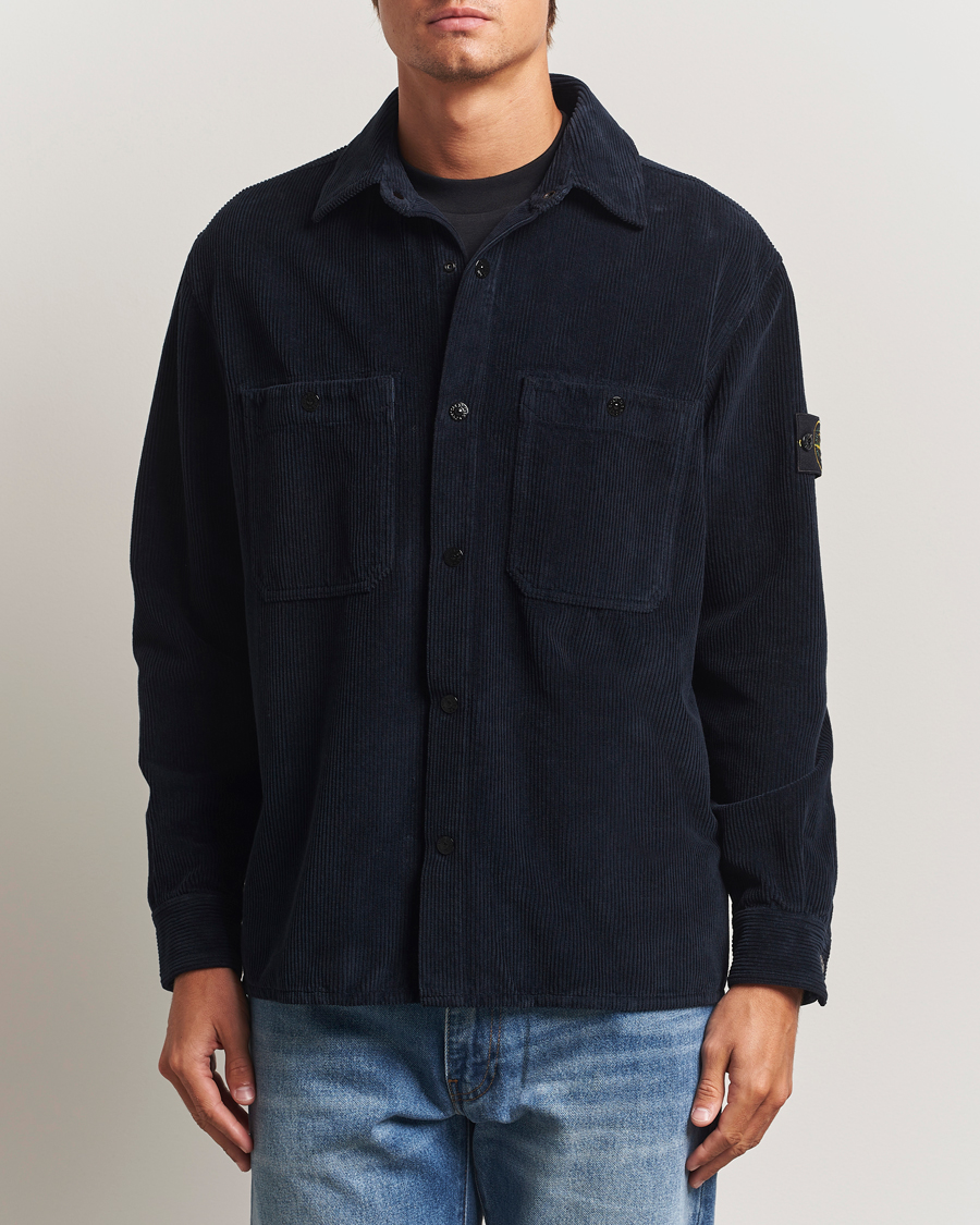 Heren | Overhemden | Stone Island | Organic Cotton Cord Overshirt Navy