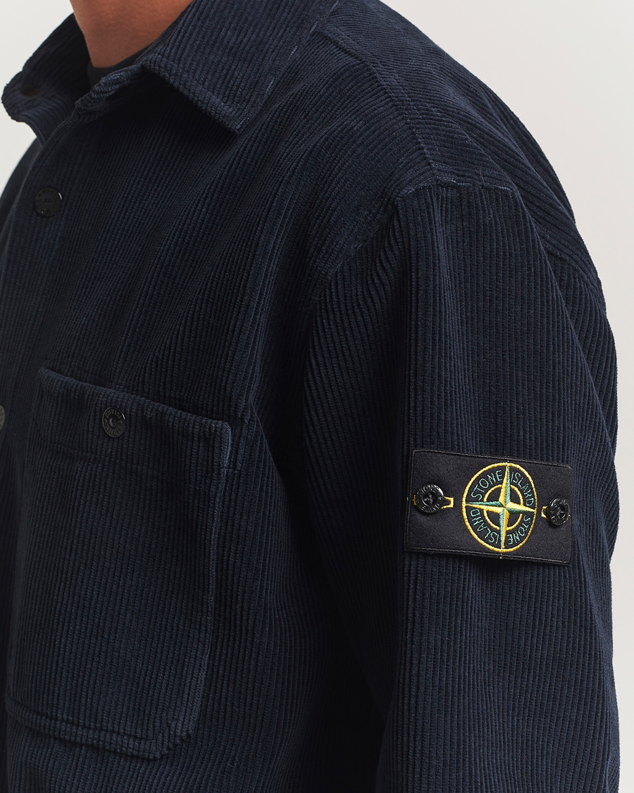 Heren | Overhemden | Stone Island | Organic Cotton Cord Overshirt Navy