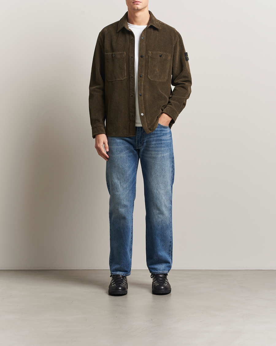Heren | Overhemden | Stone Island | Organic Cotton Cord Overshirt Military Green
