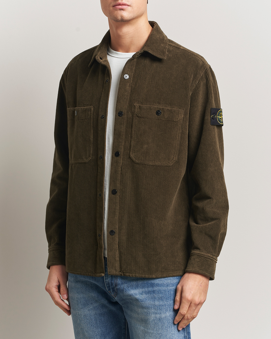 Heren | Overhemden | Stone Island | Organic Cotton Cord Overshirt Military Green