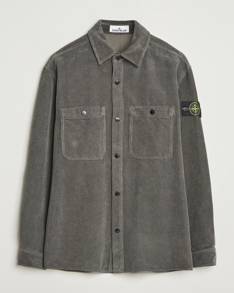 Heren | Overhemden | Stone Island | Organic Cotton Cord Overshirt Grey