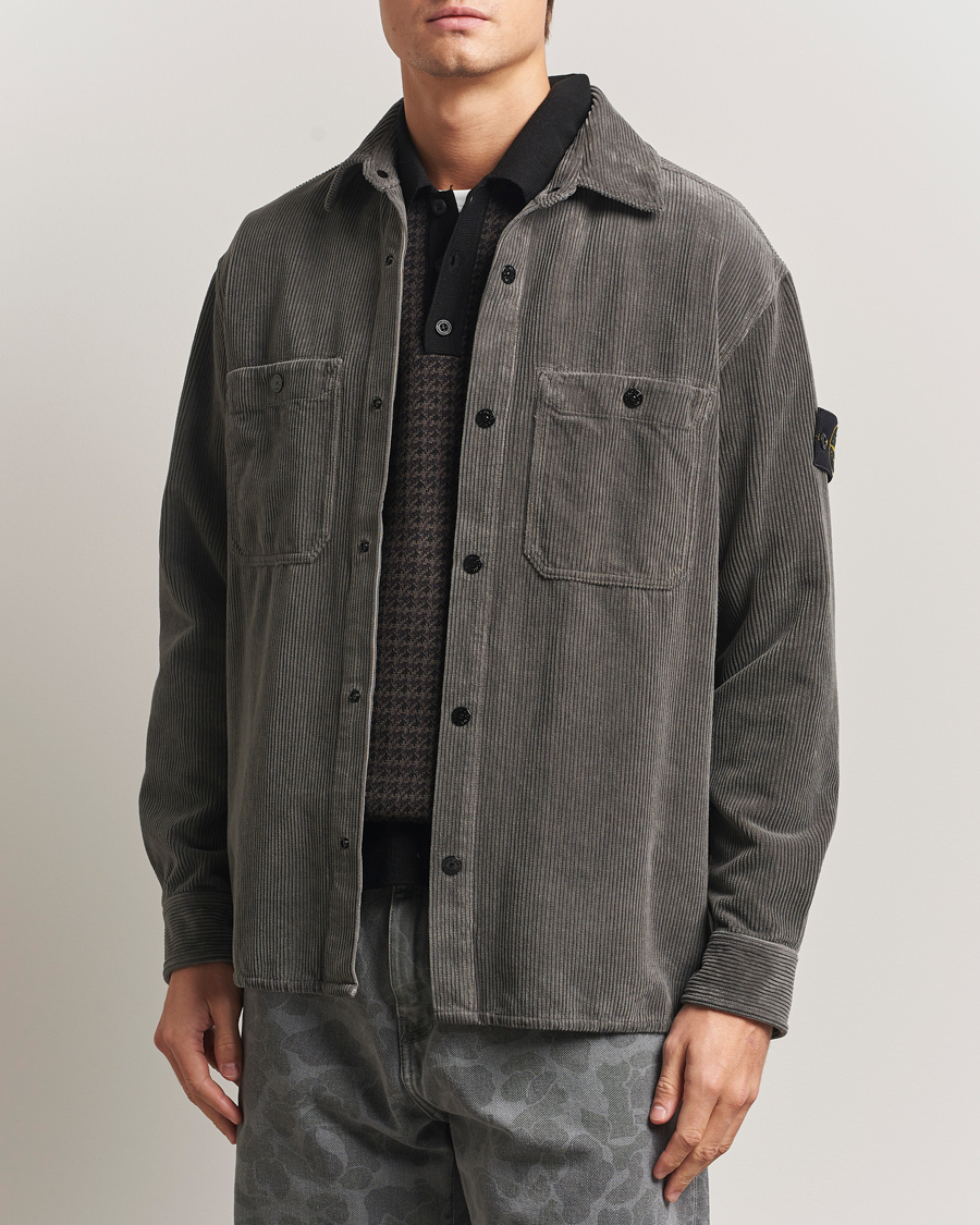 Heren | Overhemden | Stone Island | Organic Cotton Cord Overshirt Grey