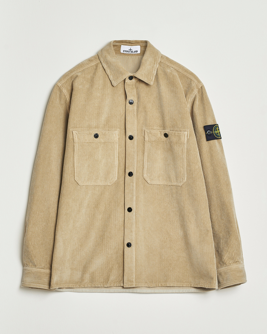 Heren | Overhemden | Stone Island | Organic Cotton Cord Overshirt Beige