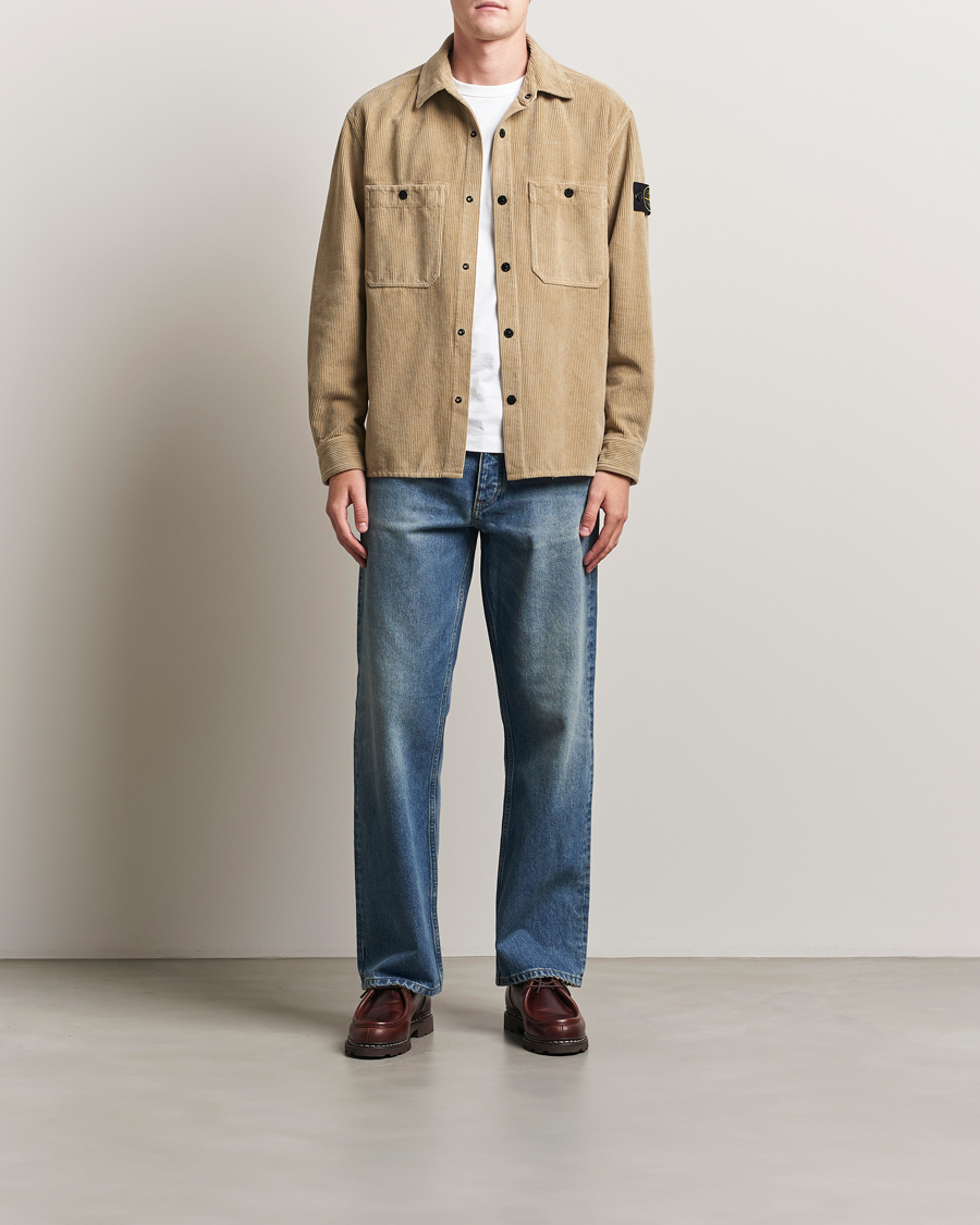 Heren | Overhemden | Stone Island | Organic Cotton Cord Overshirt Beige