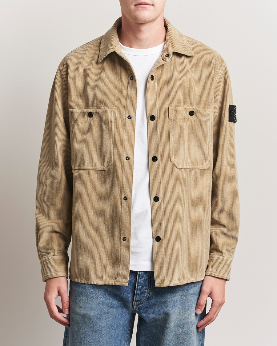 Heren | Overhemden | Stone Island | Organic Cotton Cord Overshirt Beige