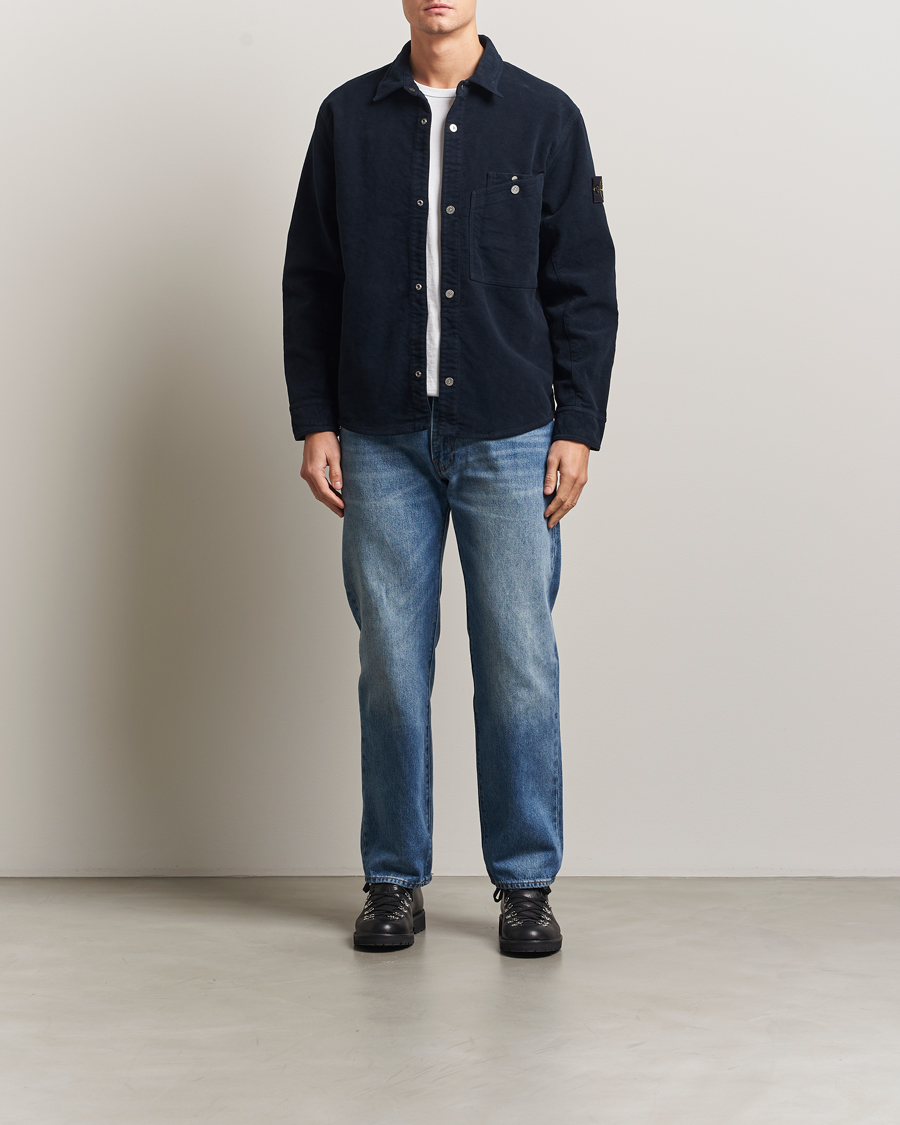Heren | Overhemden | Stone Island | Cotton Moleskin Overshirt Navy
