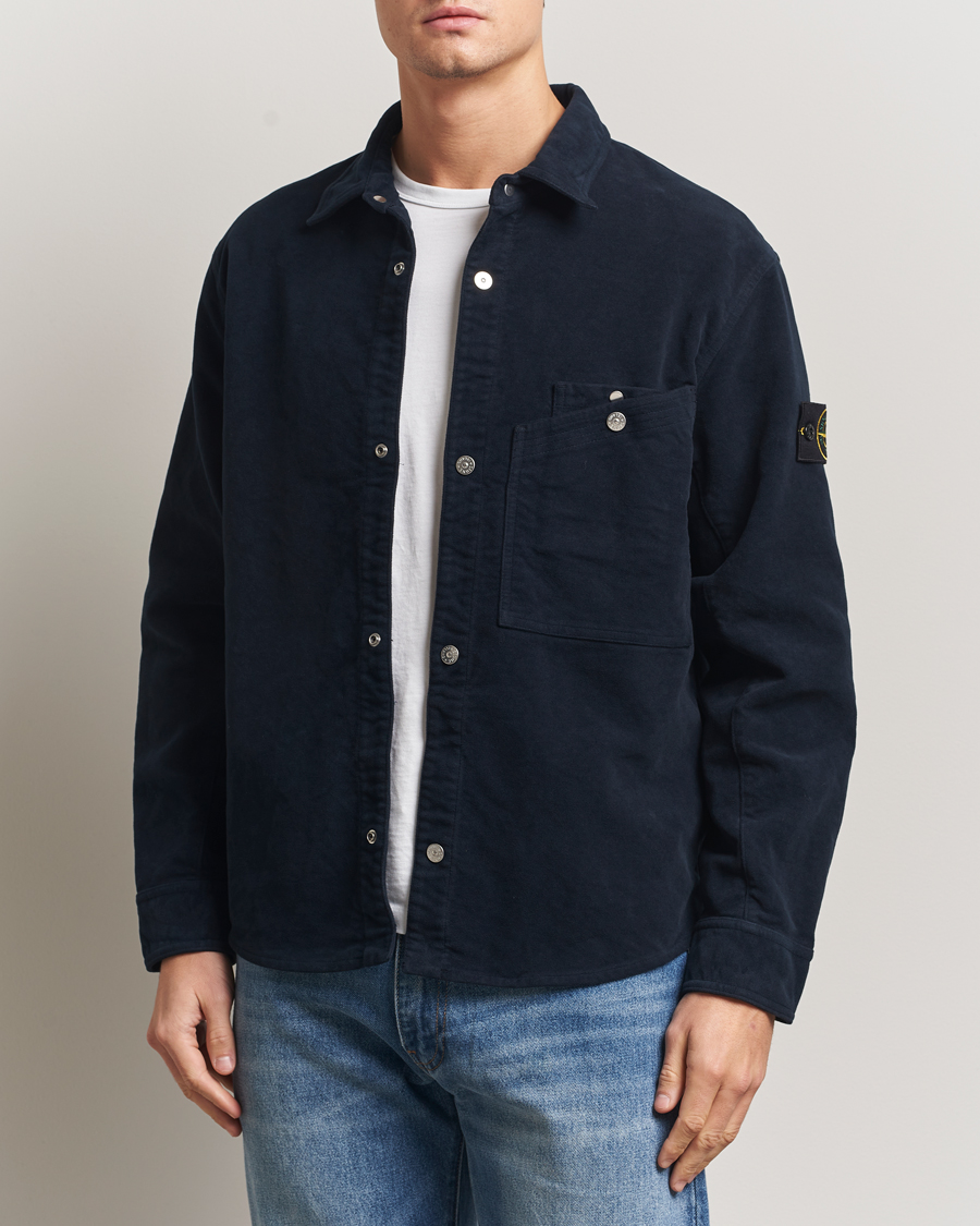 Heren | Overhemden | Stone Island | Cotton Moleskin Overshirt Navy