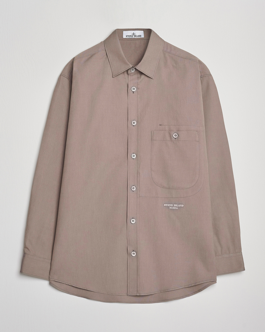 Heren | Overhemden | Stone Island | Marina Organic Oxford Cotton Shirt Tobacco