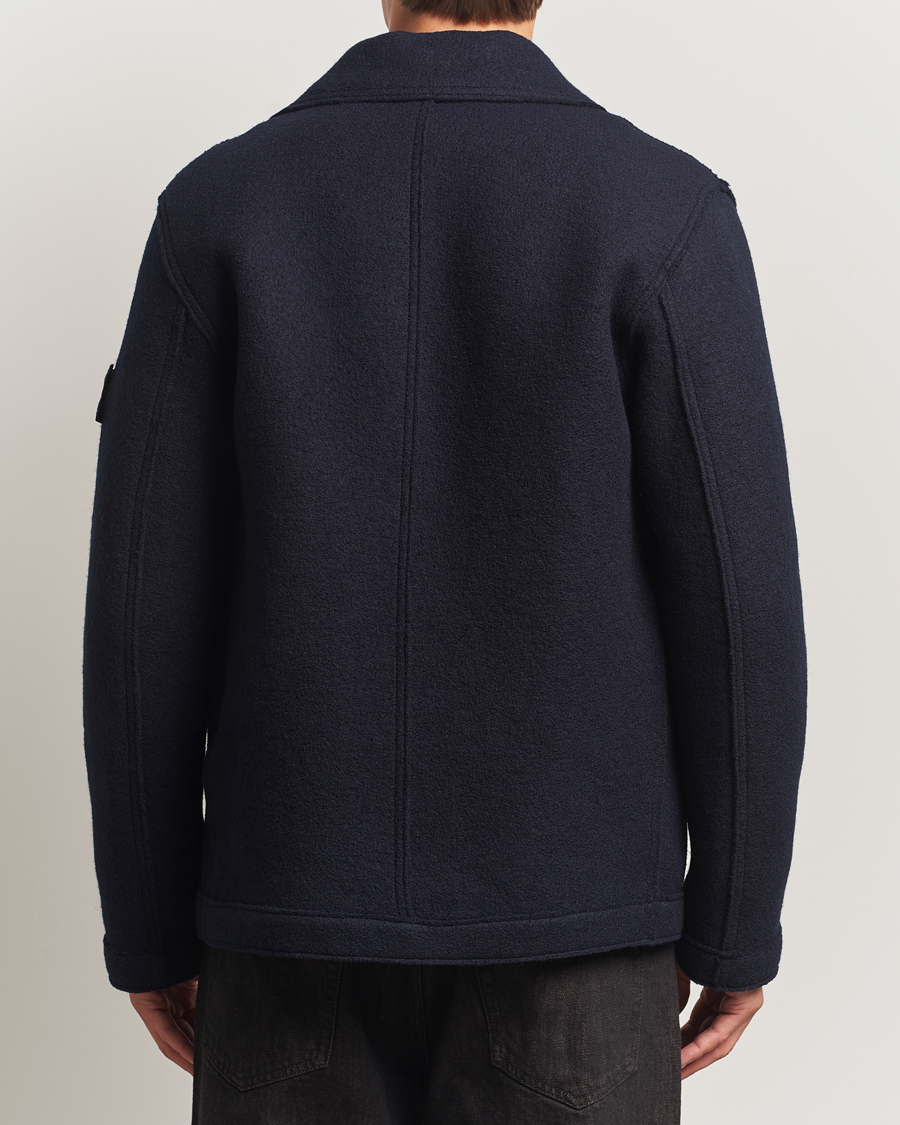 Heren | Jassen | Stone Island | Double Breasted Felted Wool Peacoat Navy