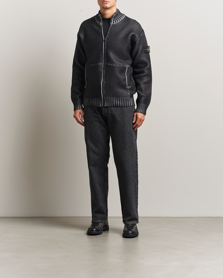 Heren | Truien | Stone Island | Printed Heavy Zip Cardigan Pearl Grey