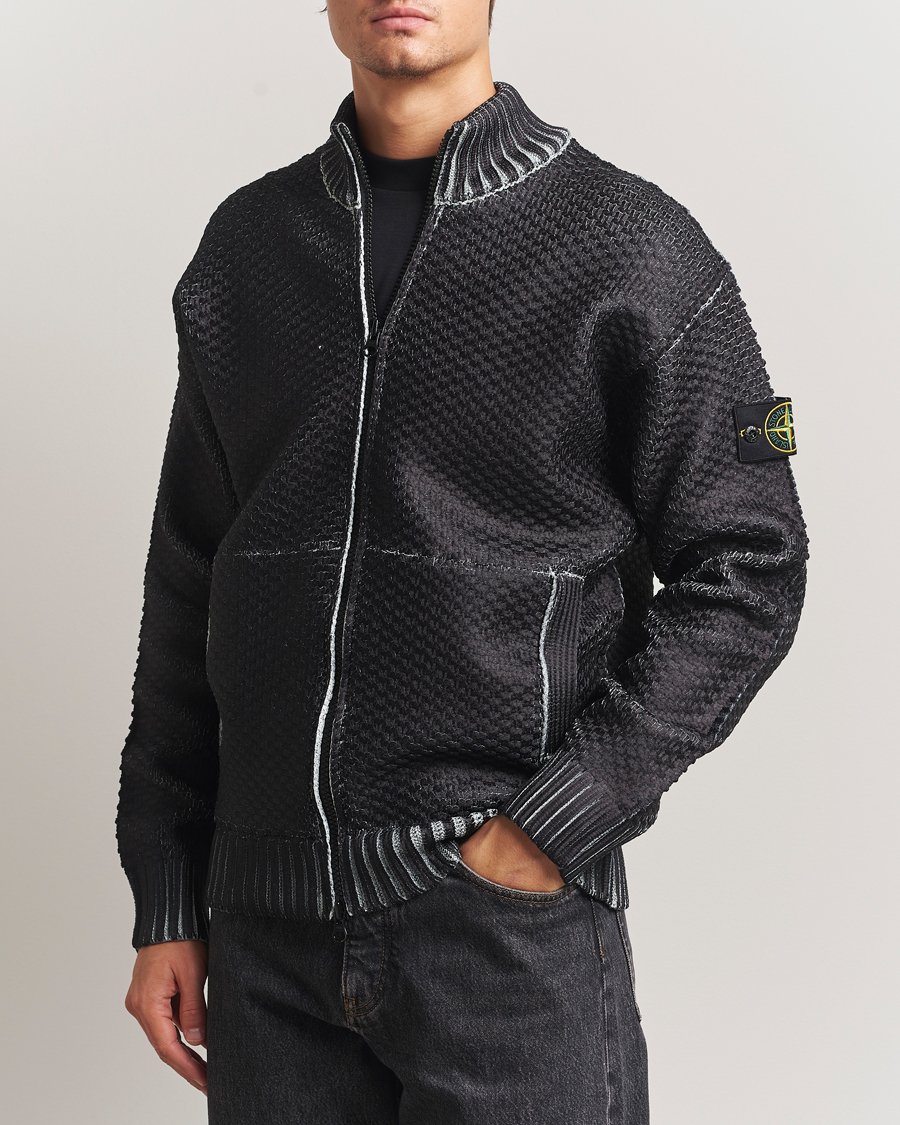 Heren | Truien | Stone Island | Printed Heavy Zip Cardigan Pearl Grey