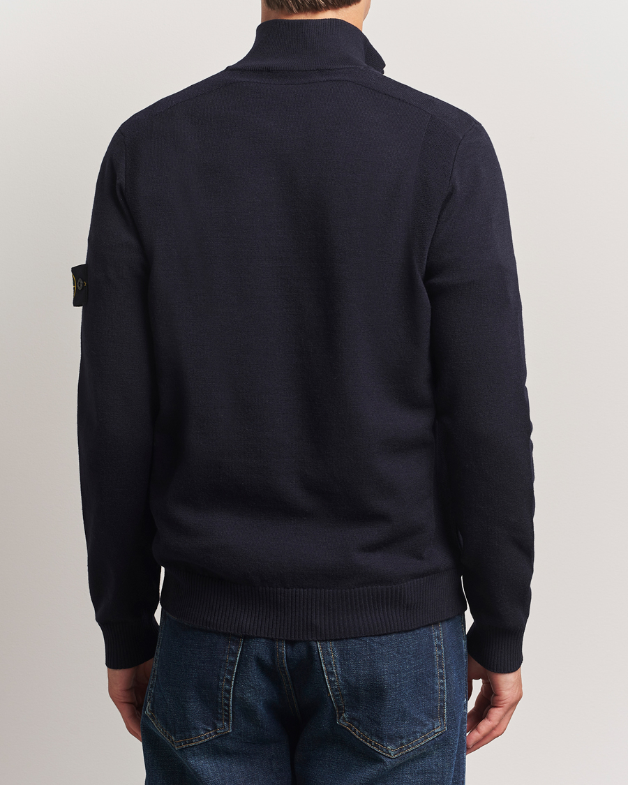 Heren | Truien | Stone Island | Stretch Wool Knitted Half Button Jumper Navy