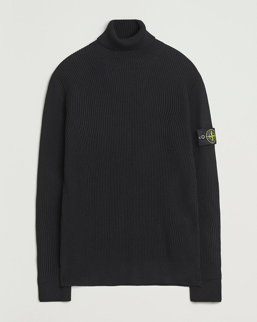 Heren | Truien | Stone Island | Full Rib Wool Turtleneck Black