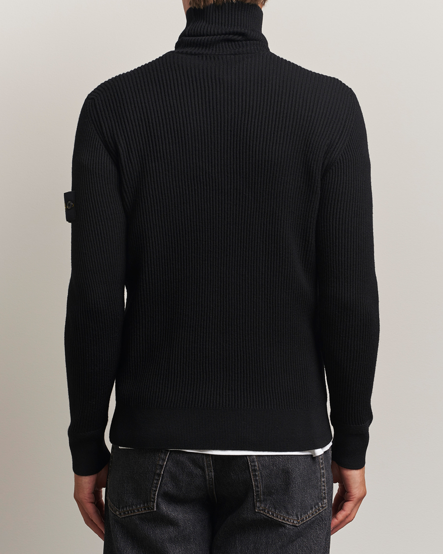 Heren | Truien | Stone Island | Full Rib Wool Turtleneck Black