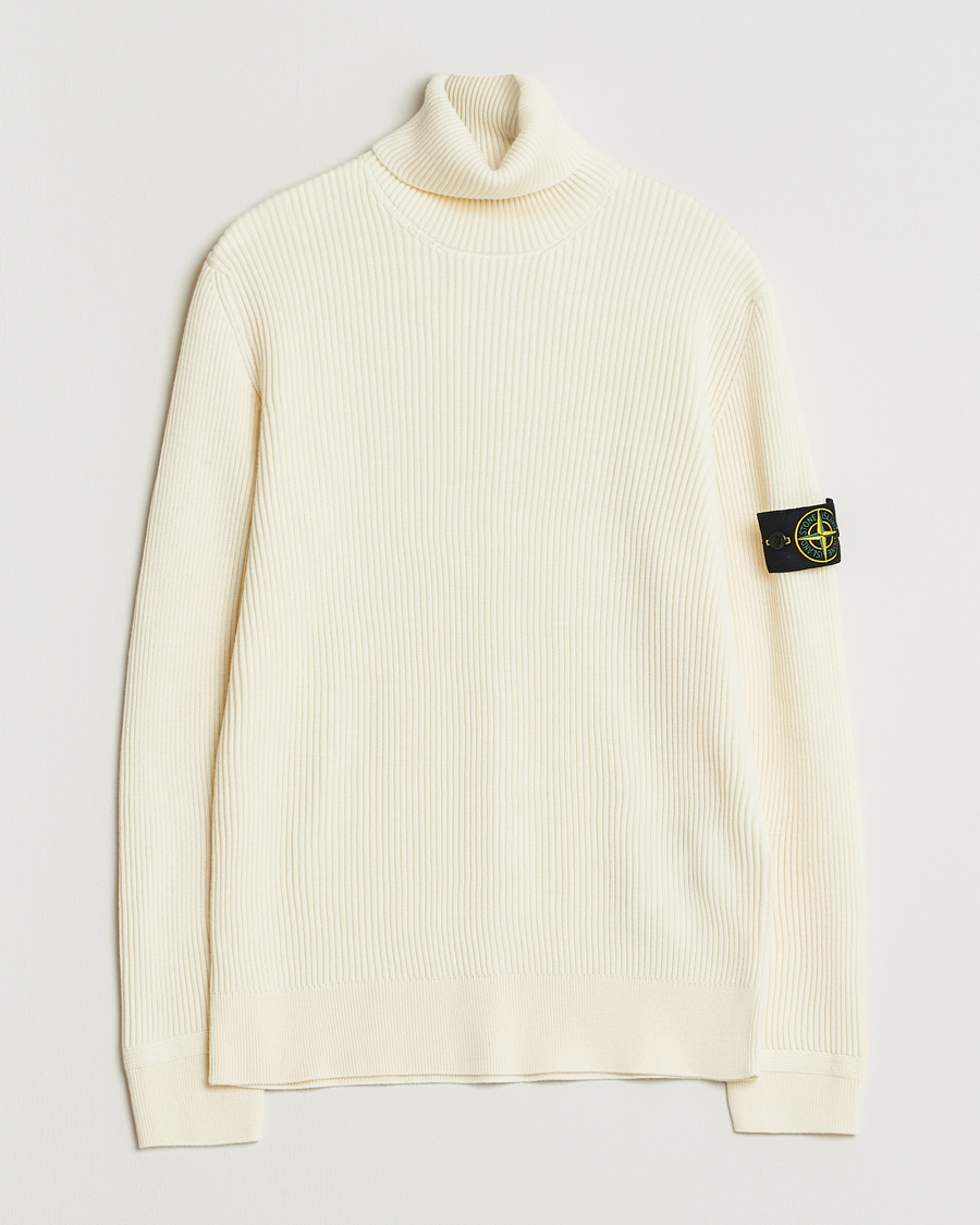 Heren | Truien | Stone Island | Full Rib Wool Turtleneck Ivory