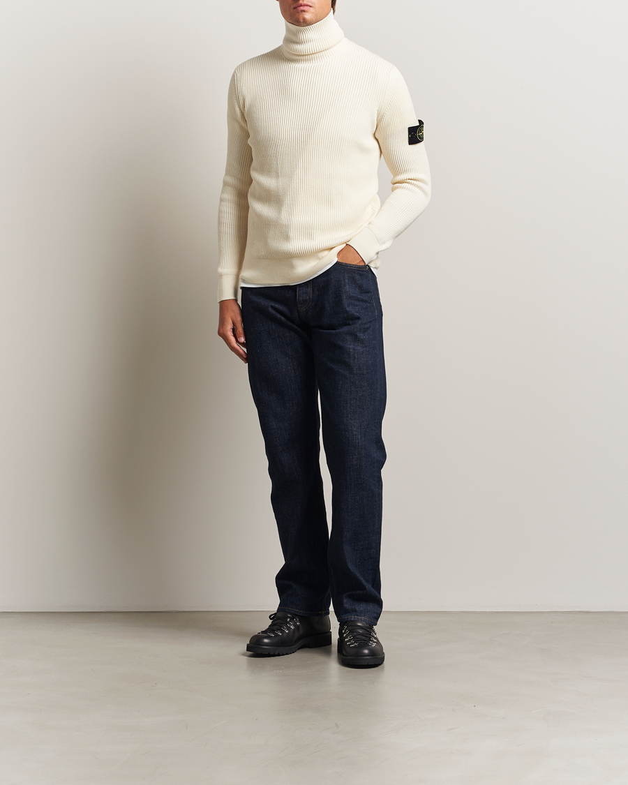 Heren | Truien | Stone Island | Full Rib Wool Turtleneck Ivory