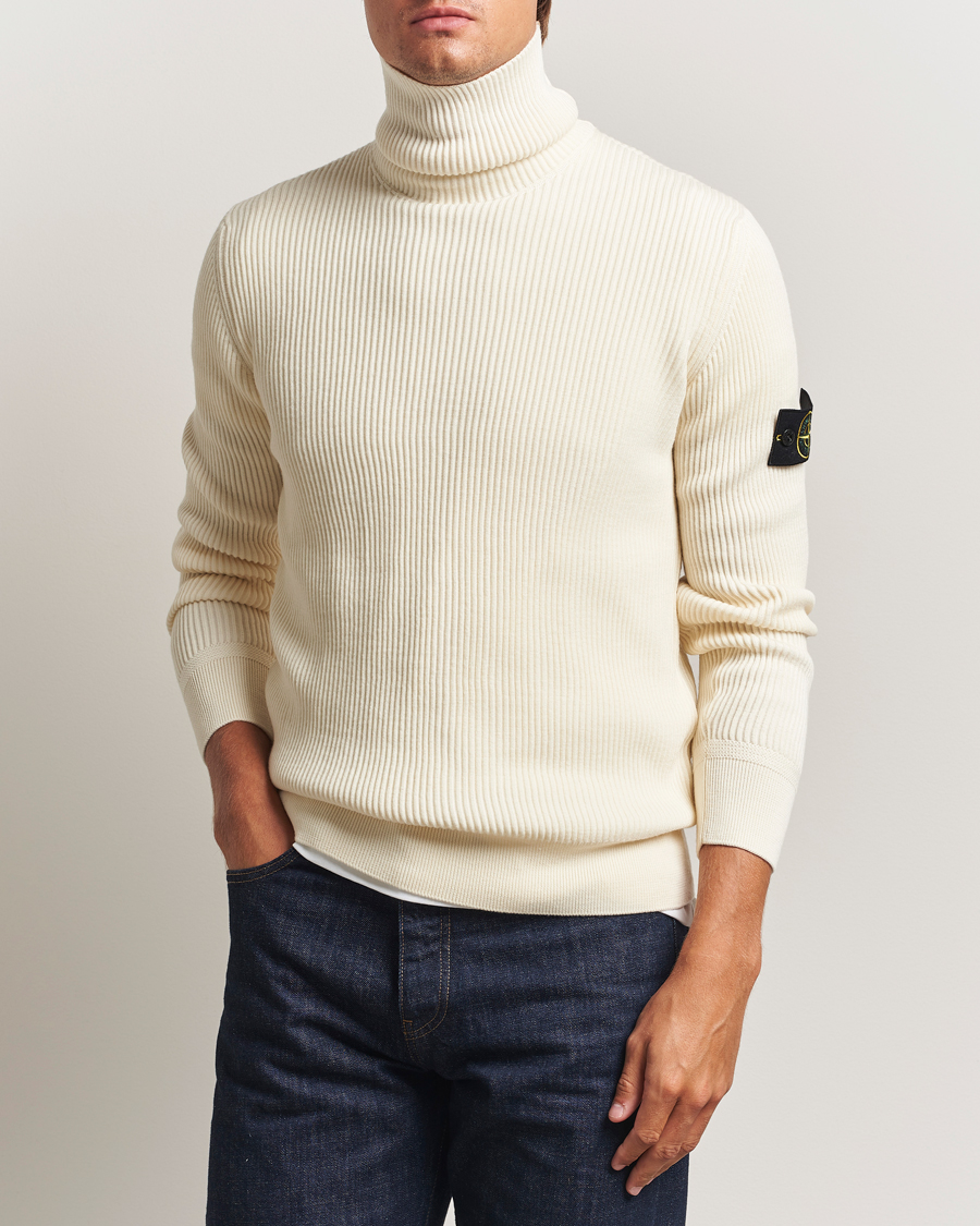Heren | Truien | Stone Island | Full Rib Wool Turtleneck Ivory