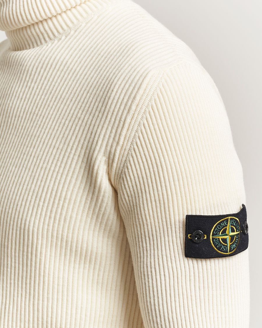 Heren | Truien | Stone Island | Full Rib Wool Turtleneck Ivory