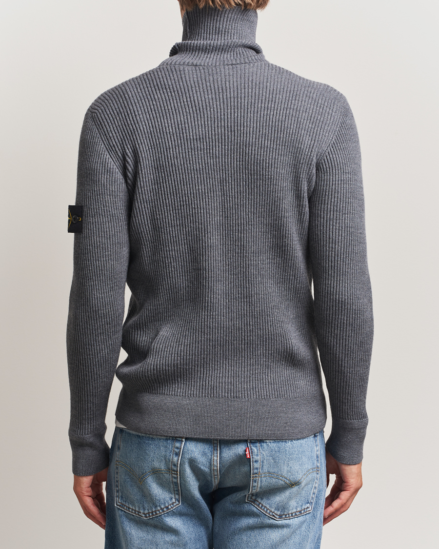 Heren | Truien | Stone Island | Full Rib Wool Turtleneck Dark Grey