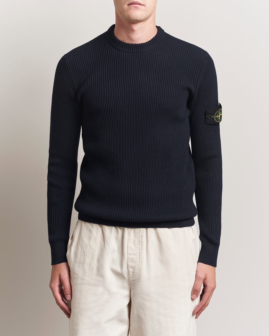 Heren | Truien | Stone Island | Full Rib Crewneck Navy