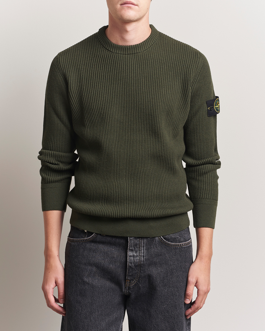 Heren | Truien | Stone Island | Full Rib Crewneck Military Green