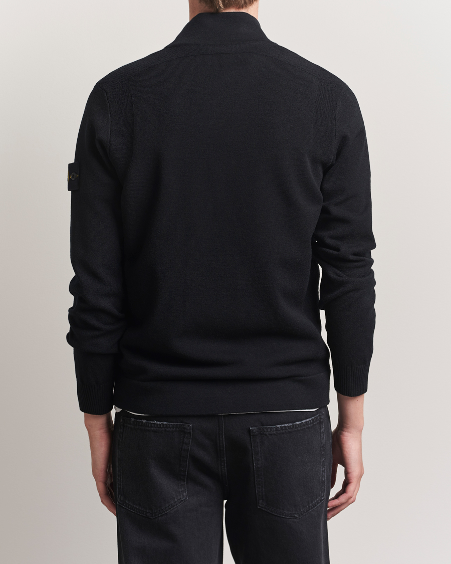 Heren | Truien | Stone Island | Stretch Wool Zip Cardigan Black