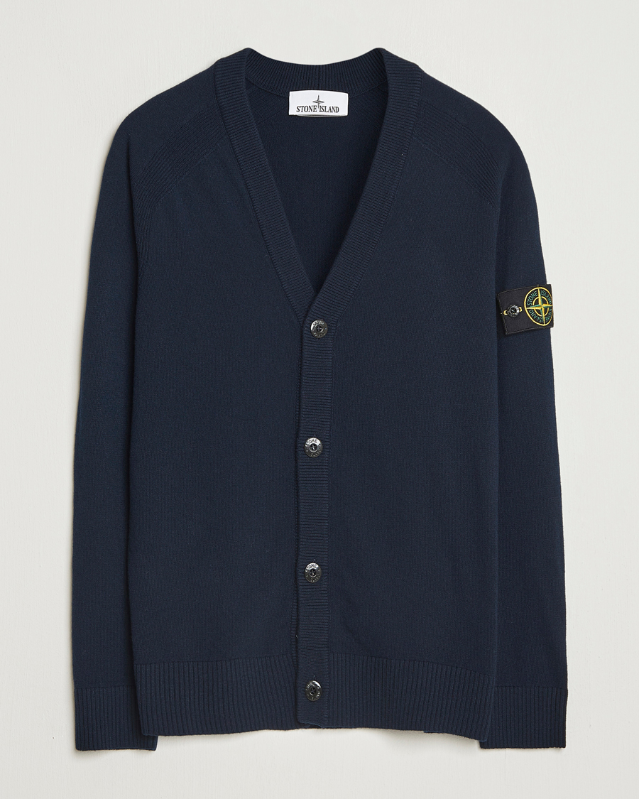 Heren | Truien | Stone Island | Knitted Geelong Wool Cardigan Navy