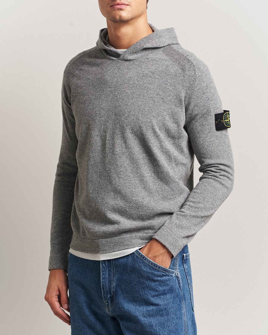 Heren | Truien | Stone Island | Knitted Geelong Wool Hood Cement Melange