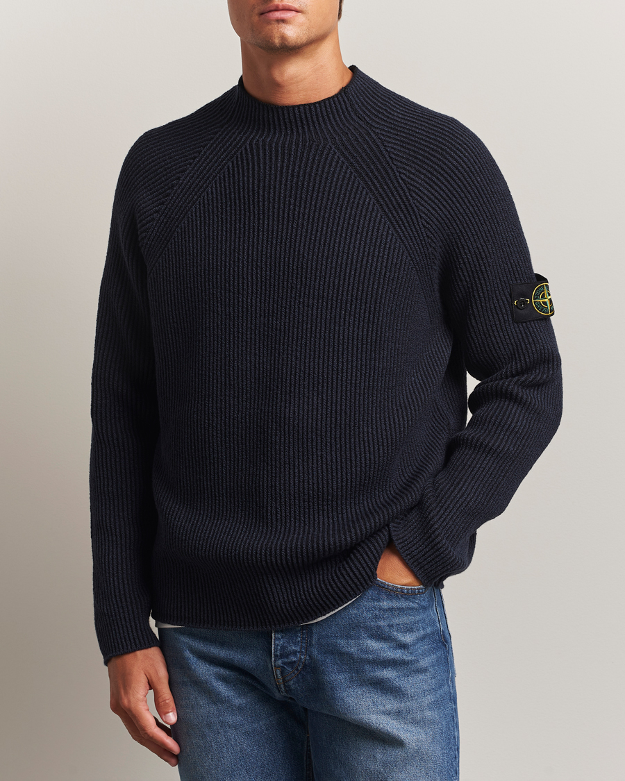Heren | Truien | Stone Island | Vanisé Full Rib Wool Crew Neck Navy