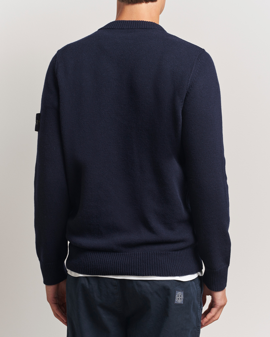 Heren | Truien | Stone Island | Knitted Lambswool V-Neck Navy