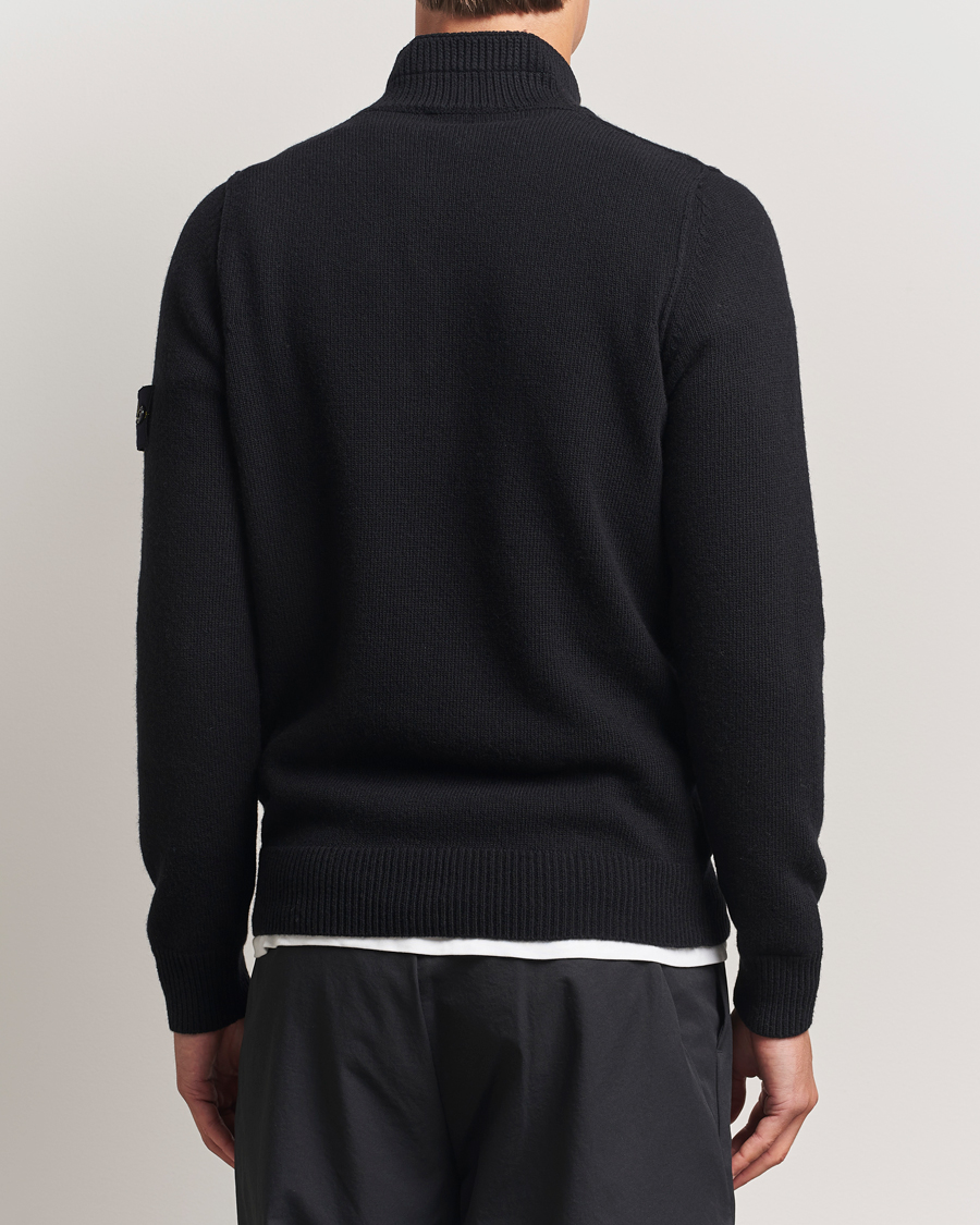 Heren | Truien | Stone Island | Knitted Lambswool Half Button Zip Black