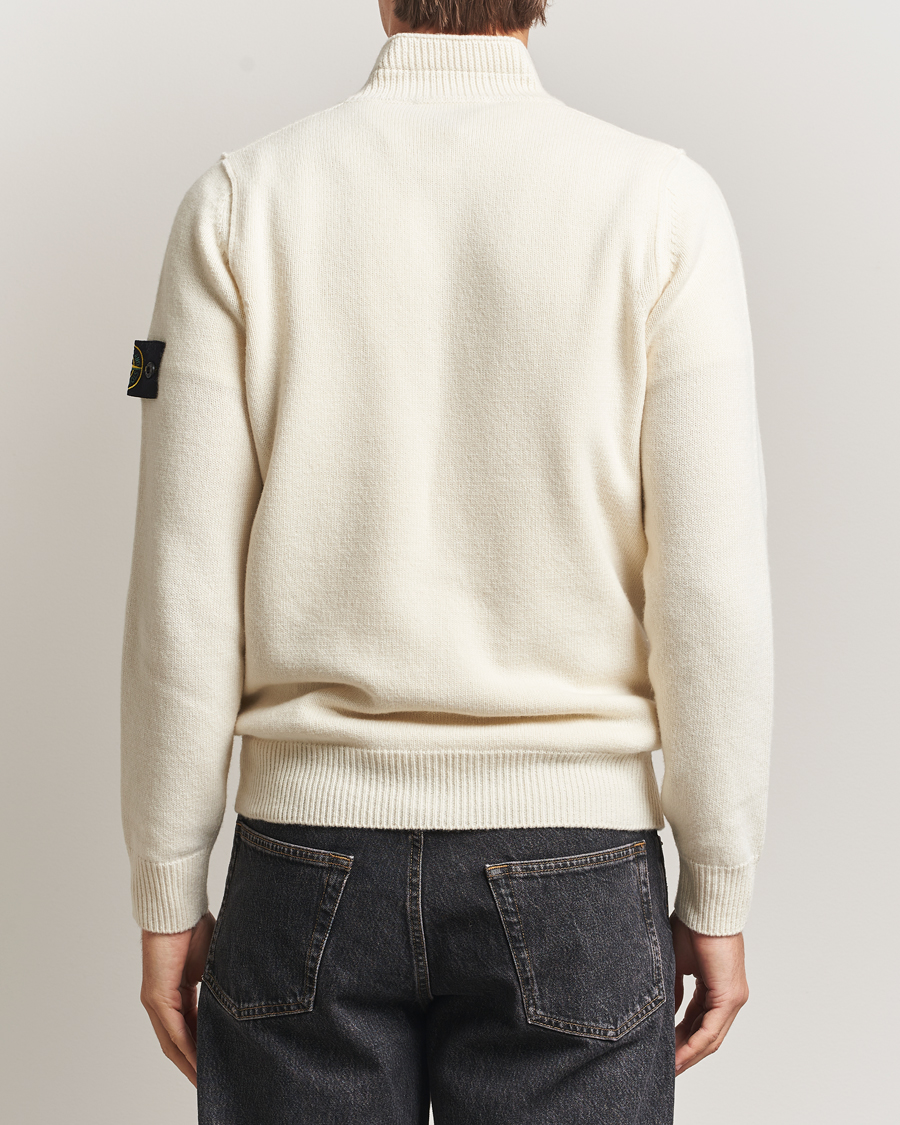 Heren | Truien | Stone Island | Knitted Lambswool Half Button Zip Ivory