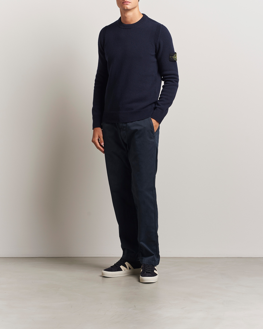 Heren | Truien | Stone Island | Knitted Lambswool Crew Neck Navy