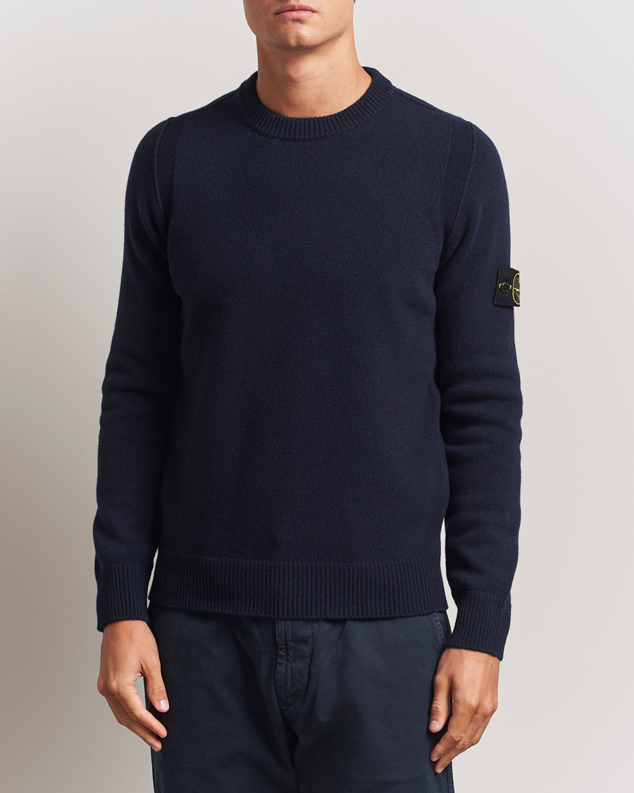 Heren | Truien | Stone Island | Knitted Lambswool Crew Neck Navy